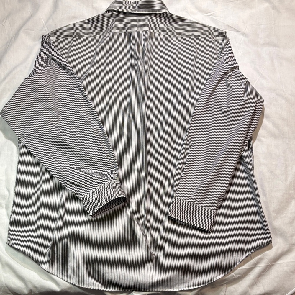 Polo Ralph Lauren Pinstripe Button Down Shirt Black White Pinstripe Size 18 Neck - Picture 5 of 6
